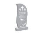 Modern Upright Memorial with Cross, Roses and Dove