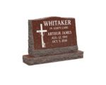 Christian Slant Granite Headstone with Cross and Rosary
