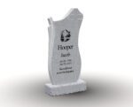 Sculpted Upright Granite Memorial with Cross Shape