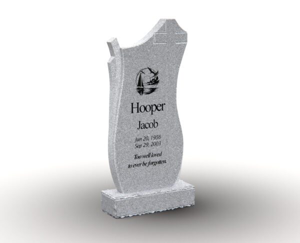 Sculpted Upright Granite Memorial with Cross Shape - Image 1