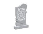 Upright Floral Granite Headstone with Butterflies