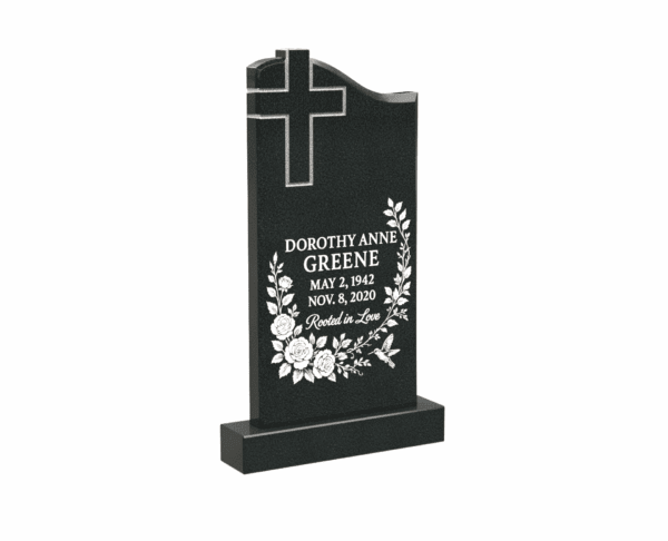 1373.2.15254.1 Budget-Friendly Upright Memorial with Cross Design - Image 1