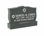 Serpentine-Top Upright Jewish Headstone with Star of David