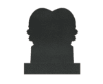 Heart-Shaped Upright Granite Headstone with Carved Roses - Image 2