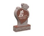 Children’s Heart-Shaped Headstone with Teddy Bear and Butterfly