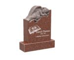 Upright Child Granite Headstone with Sleeping Angel and Book Design