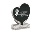 Children’s Heart Upright Granite Headstone with Hands Design