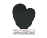 Children’s Heart Upright Granite Headstone with Hands Design - Image 2