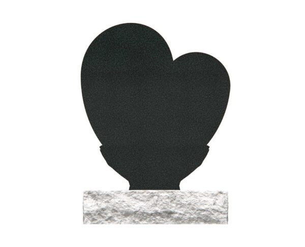 Children’s Heart Upright Granite Headstone with Hands Design - Image 2