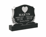 Granite Headstone with Heart and Laurel Design