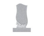 Elegant Upright Granite Headstone with Carved Leaves and Cross - Image 2