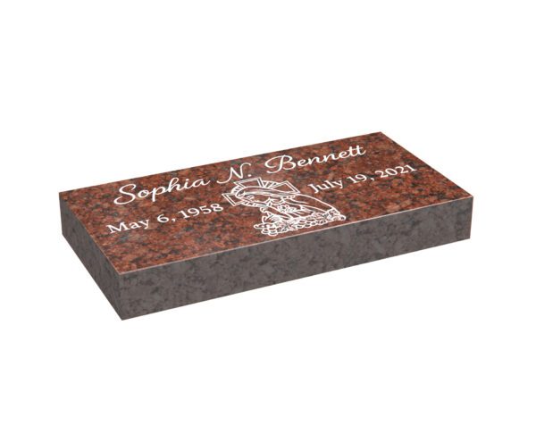 1639.2.16487.1 Traditional Flat Granite Memorial with Christ Image - Image 1