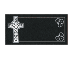 Flat Granite Grave Marker with Celtic Cross and Shamrocks - Image 2
