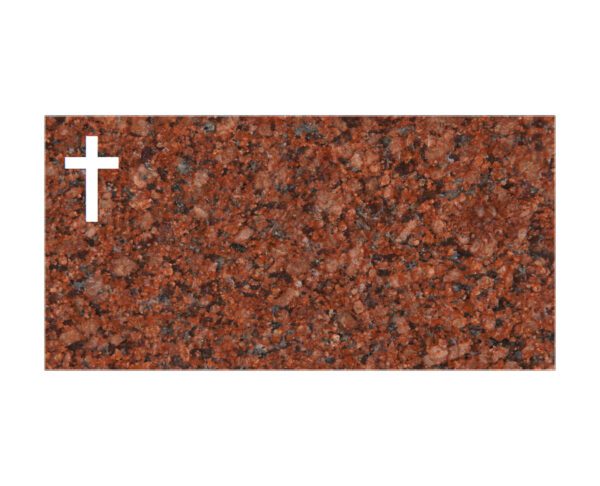 Elegant Flat Headstone with Cross Symbol - Image 2