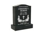 Affordable Upright Granite Headstone with Cross and Rose Wreath