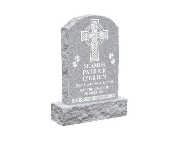Simple Irish Upright Memorial with Celtic Cross - Image 1