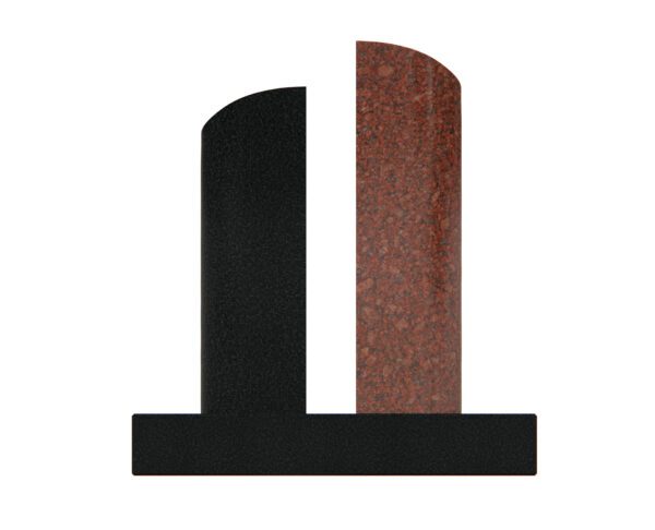 Modern Jewish Companion Upright Granite Headstone with Menorah and Star of David - Image 2