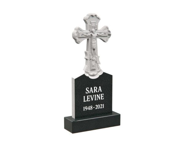 1860.14215.1 Orthodox Gravestone with Carved Crucifix Cross - Image 1