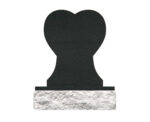 Elegant Heart-Shaped Upright Memorial with Floral Engraving - Image 2
