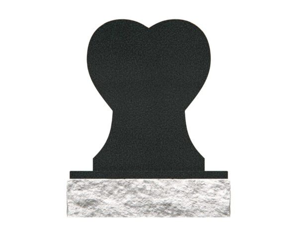 Elegant Heart-Shaped Upright Memorial with Floral Engraving - Image 2