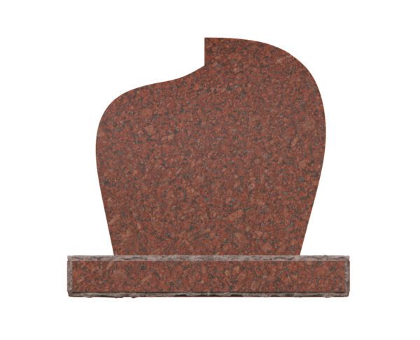 Curved Upright Granite Headstone with Cross and Rose - Image 2