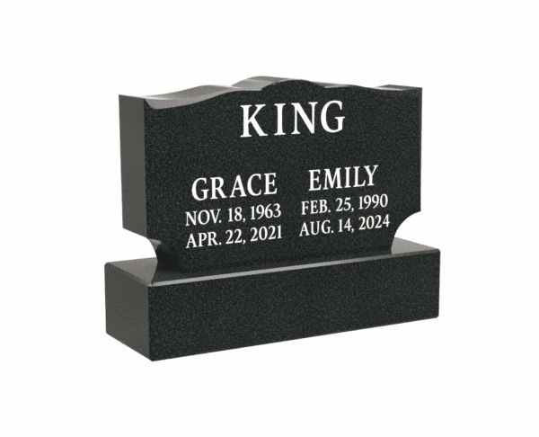 1959.14344.1 Simple Upright Companion Granite Headstone - Image 1