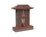 Pagoda-Style Asian Granite Headstone with Symbolic Crane
