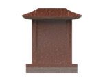 Pagoda-Style Asian Granite Headstone with Symbolic Crane - Image 2