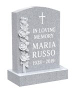 Upright Granite Memorial with Carved Roses