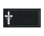 Flat Granite Headstone with Cross & Rosary - Image 2