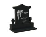 Asian-Inspired Double Upright Memorial with Pagoda Roof