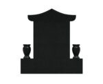 Asian-Inspired Double Upright Memorial with Pagoda Roof - Image 3