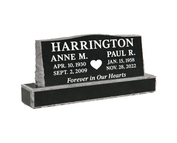 sl02.16978 Simple Companion Granite Monument with Rustic Base - Image 1