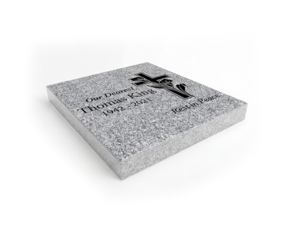 Cross Flat Granite Marker - Image 1