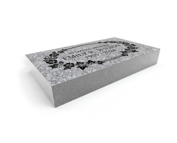 Floral Flat Granite Marker - Image 1