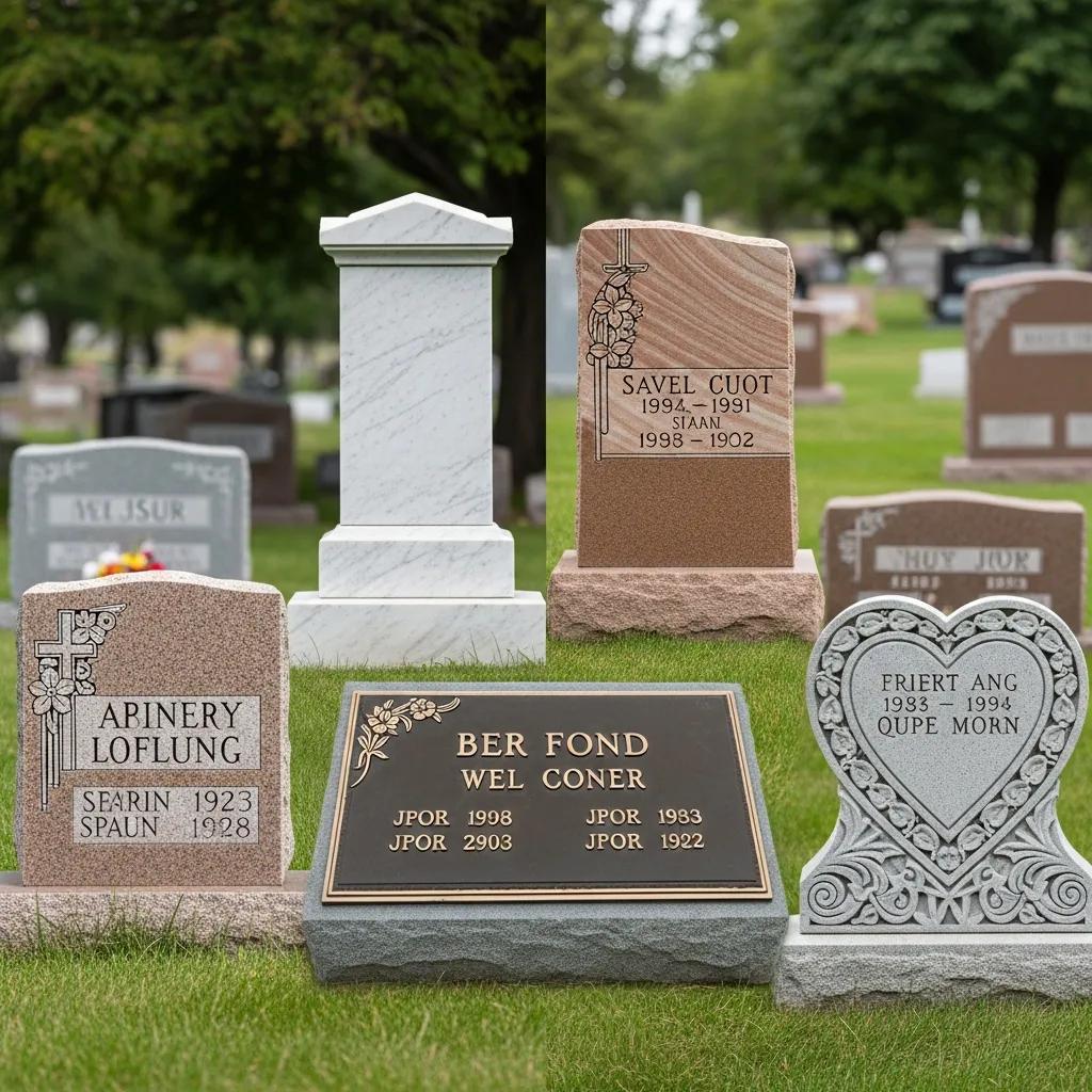 Companion Headstones Explained 2 Collage showing different companion headstone designs and materials