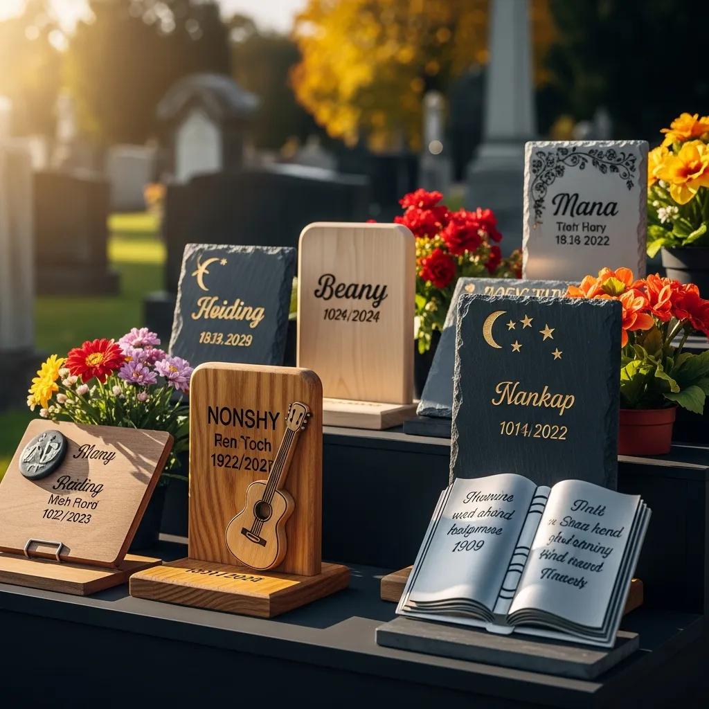 Temporary Grave Markers Explained 3 Personalized temporary markers with engraved names and symbols, reflecting individual stories