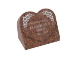 Floral Heart Slant Granite Headstone