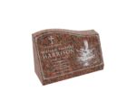Cross & Eagle Slant Granite Headstone