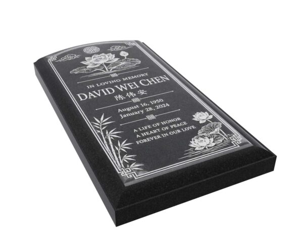 sl01.18469 Asian Lotus Ledger Granite Memorial - Image 1