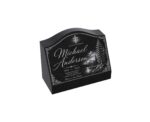 Scenic Cross Slant Granite Headstone