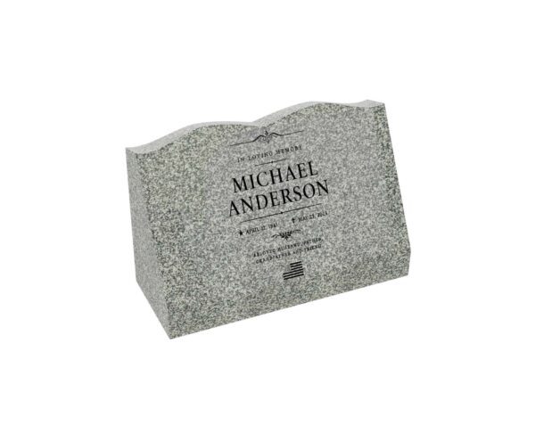 Classic Serpentine Slant Granite Headstone - Image 1