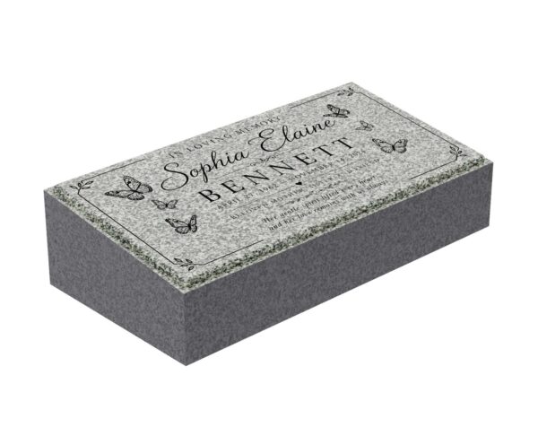 Butterfly Tribute Flat Granite Grave Marker - Image 1