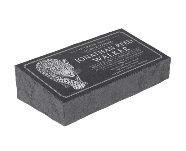 Majestic Leopard Bevel Granite Grave Marker - Image 1