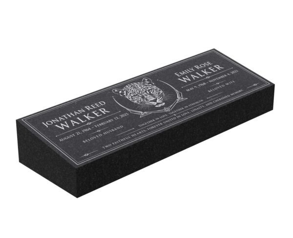Leopard Companion Bevel Granite Grave Marker - Image 1