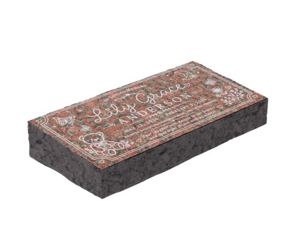 Teddy Bear Child Flat Granite Grave Marker - Image 1