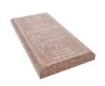 Forever in Our Hearts Floral Granite Ledger Grave Marker