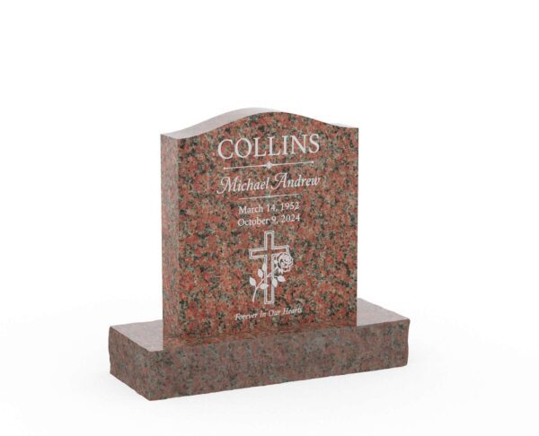 Classic Serpentine Top Granite Headstone - Image 1