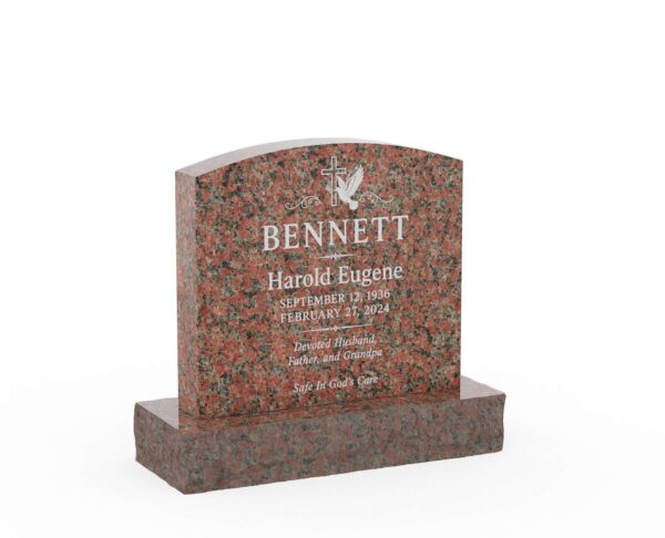 Classic Serpentine Top Granite Headstone - Image 1