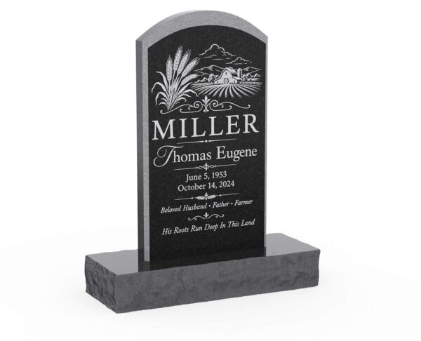 Classic Rounded Top Shape Headstone - Image 1